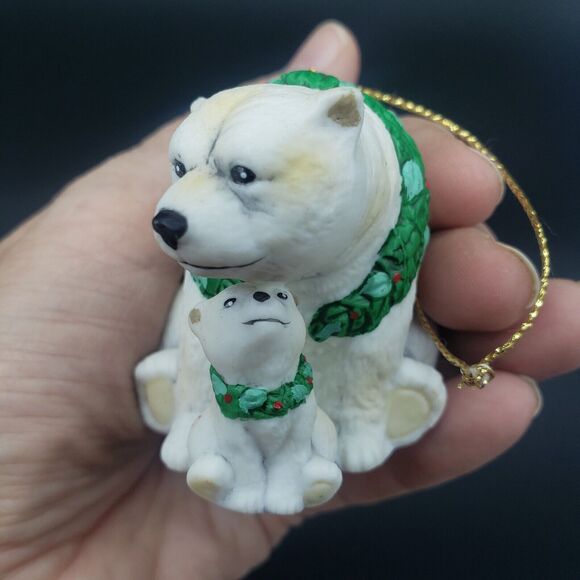 Vintage Gorham Christmas Traditions Ornament‎ Nature's Families Polar Bear & Cub - Picture 2 of 7